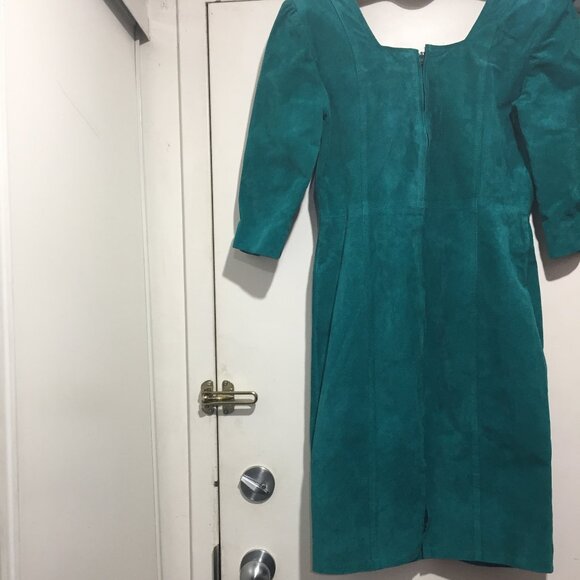 VINTAGE DOLDAN FASHION LEATHER/SUEDE DRESSES SIZE L - Picture 6 of 9